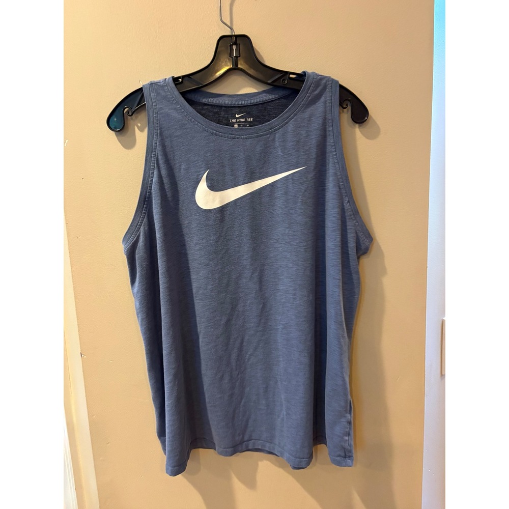 Nike Dri-FIT Womens XL Blue Heathered Swoosh Logo Performance Tank Top